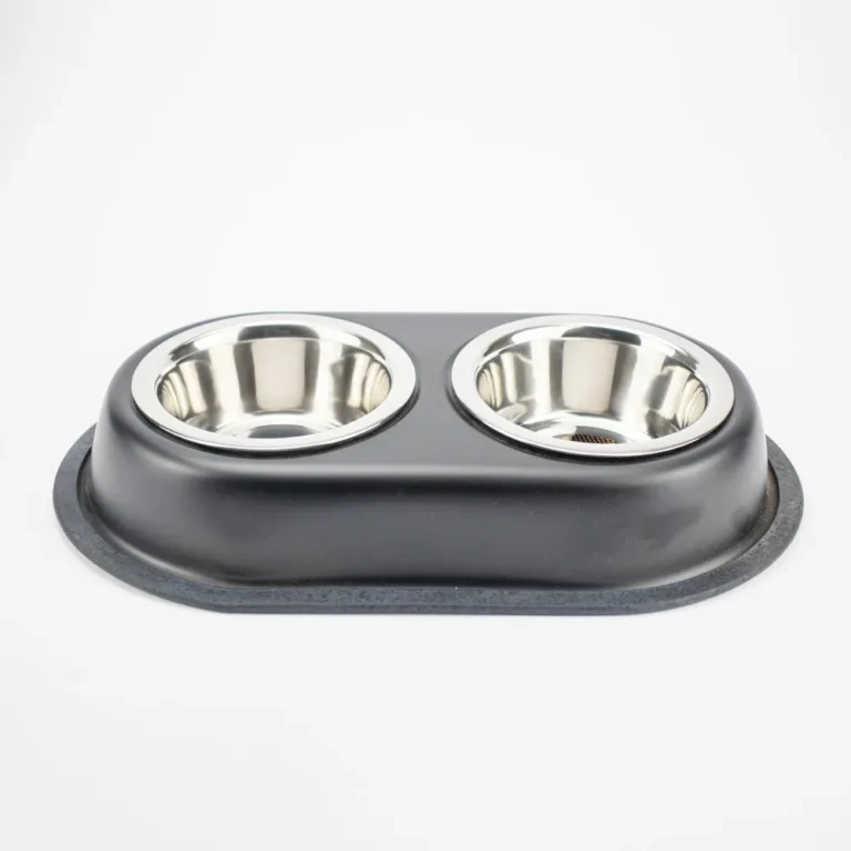 Подвійна миска "Agility" металева чорна