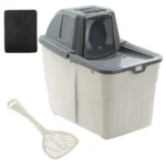 Закритий туалет-бокс Buxo Close Grey для котів, 58×39×56 см