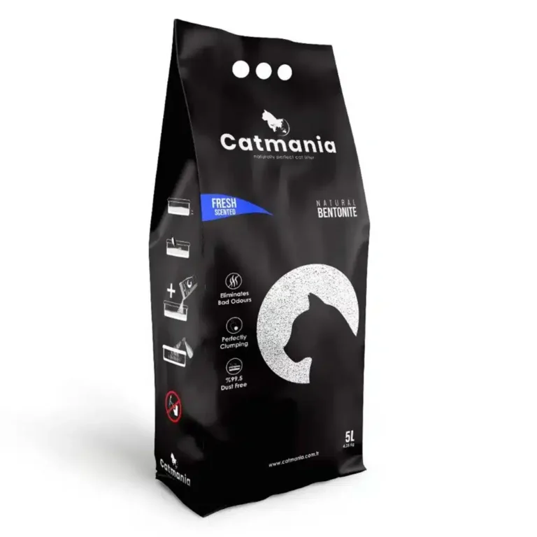 Бентонітовий наповнювач CATMANIA з ароматом свіжості + блакитні гранули