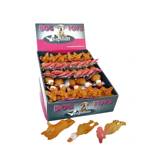 Іграшки Papillon Latex Mini Chicken Duck Pig для собак, 14 см, в асортименті