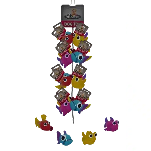 Іграшки Papillon Latex Fish on Rope рибки для собак, 10-14 см