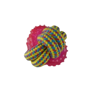 Іграшка Papillon м'яч з мотузки і кільце з ТПГ для собак, 8 см, 140-150 г