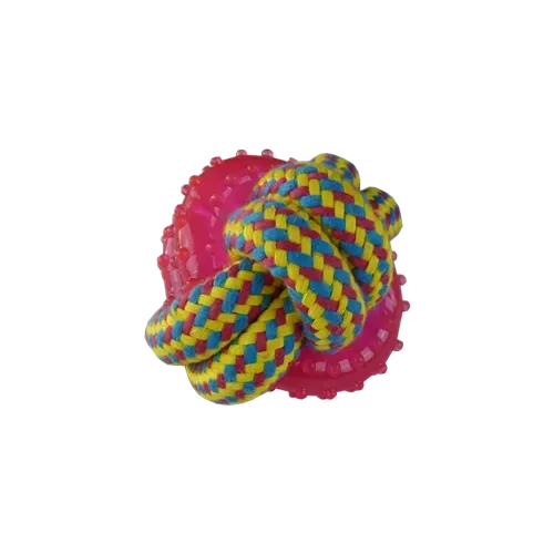 Іграшка Papillon м'яч з мотузки і кільце з ТПГ для собак, 8 см, 140-150 г