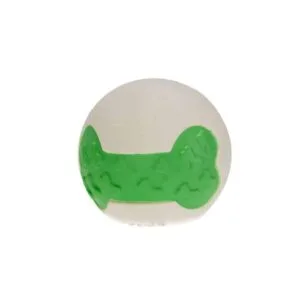 Іграшка Misoko&Co м'ячик з кісткою латекс зелено-білий для собак, 6.35 см