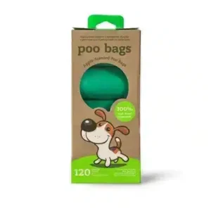 Біорозкладні пакети Poo Bags з яблуком, 8 рулонів по 15 шт