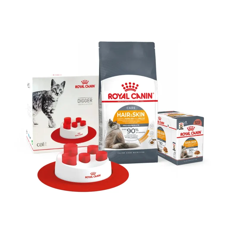 Сухий корм для котів Royal Canin Hair & Skin Care 2 кг + вологий 12 паучів + годівниця в подарунок