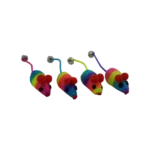 Іграшки Papillon Rainbow Mice різнокольорові з дзвіночком для котів, 5 см