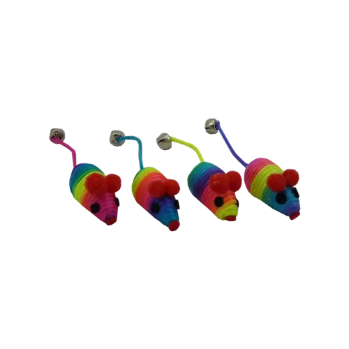 Іграшки Papillon Rainbow mice "Миша з дзвіночком" для котів, 5 см, різнокольорові