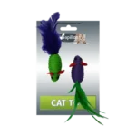 Іграшка Papillon Миша з пір'ям для котів, 5 см, 2 шт