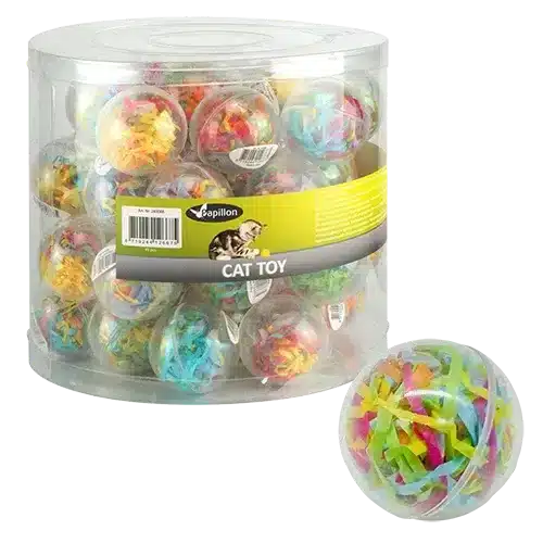Іграшка Papillon Confetti Balls прозорі м'ячики з конфеті для котів, 4 см