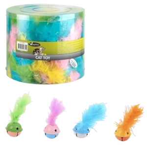 Іграшка Papillon Bells with feather дзвіночки з пір'ям для котів, 4 см