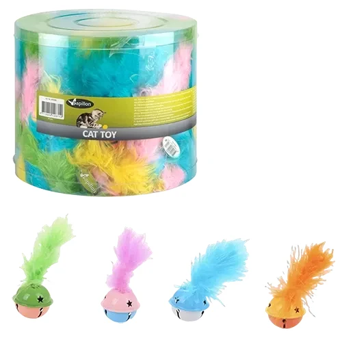 Іграшка Papillon Bells with feather дзвіночки з пір'ям для котів, 4 см