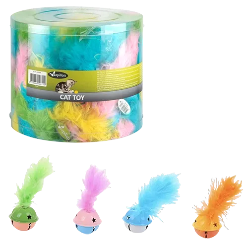 Іграшка Papillon Bells with feather дзвіночки з пір'ям для котів, 4 см