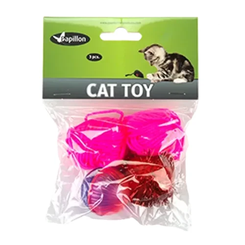 Іграшка Papillon Cat toy set набір 2 м'ячі та клубок з вовни для котів