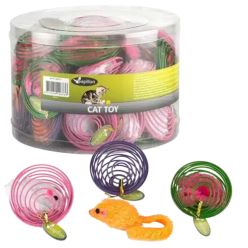 Іграшка Papillon Wire balls металева пружина з мишею для котів, 6,5 см
