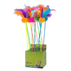 Іграшка Papillon Cat teasers Coloured Balls з пір'ям на палці для котів, 56 см