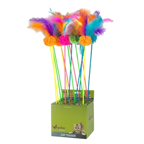 Іграшка Papillon Cat teasers Coloured Balls з пір'ям на палці для котів, 56 см