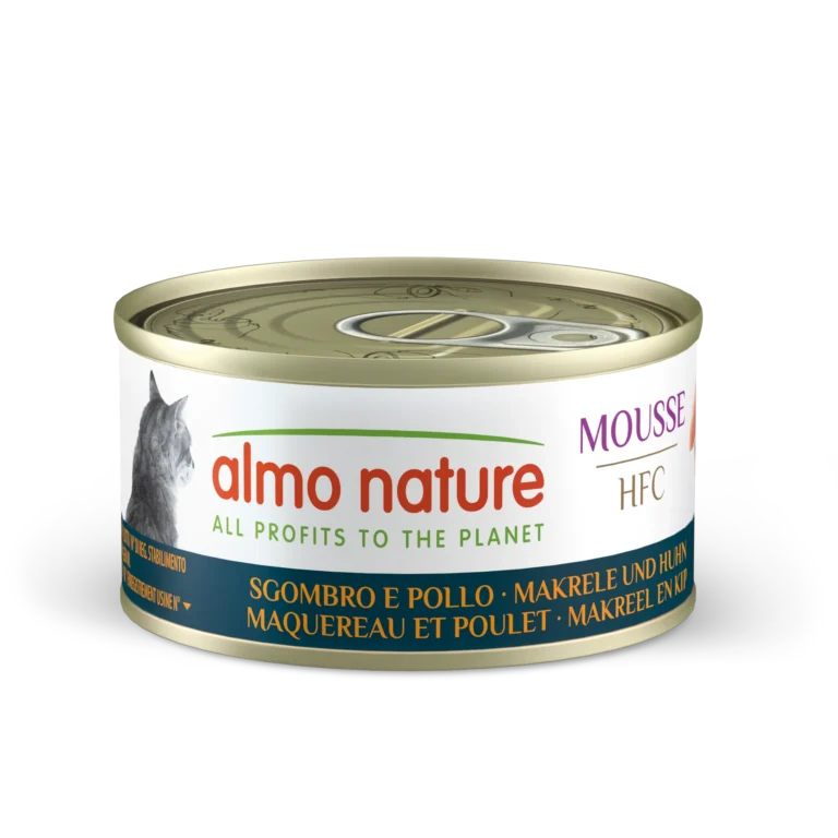 Вологий корм для дорослих котів Almo Nature HFC Cat Mousse зі скумбрією і куркою, 70 г