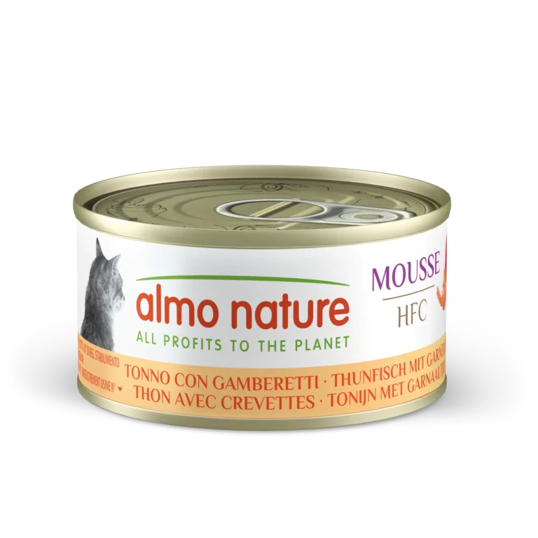 Вологий корм Almo Nature HFC Cat Mousse з тунцем і креветками для котів, 70 г