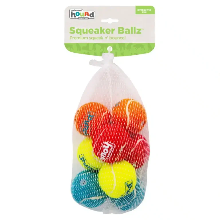 Іграшка-пищалка Outward Hound Squeaker Ballz тенісні м'ячі міні для собак, 4 шт