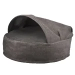 Лежак AnimAll Barry з капюшоном сірий M для котів та собак, 60x25x60 см
