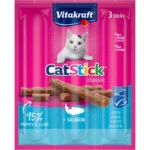 Ласощі для котів Vitakraft м'ясні палички з лососем, 18 г  (3х6г)
