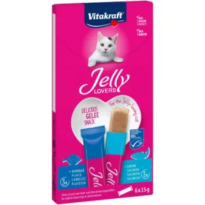 Желе Vitakraft Jelly Lovers з лососем та камбалою для котів, 6x15 г