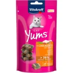 Ласощі Vitakraft Yums м'які закуски з куркою та котячою травою для котів, 40 г