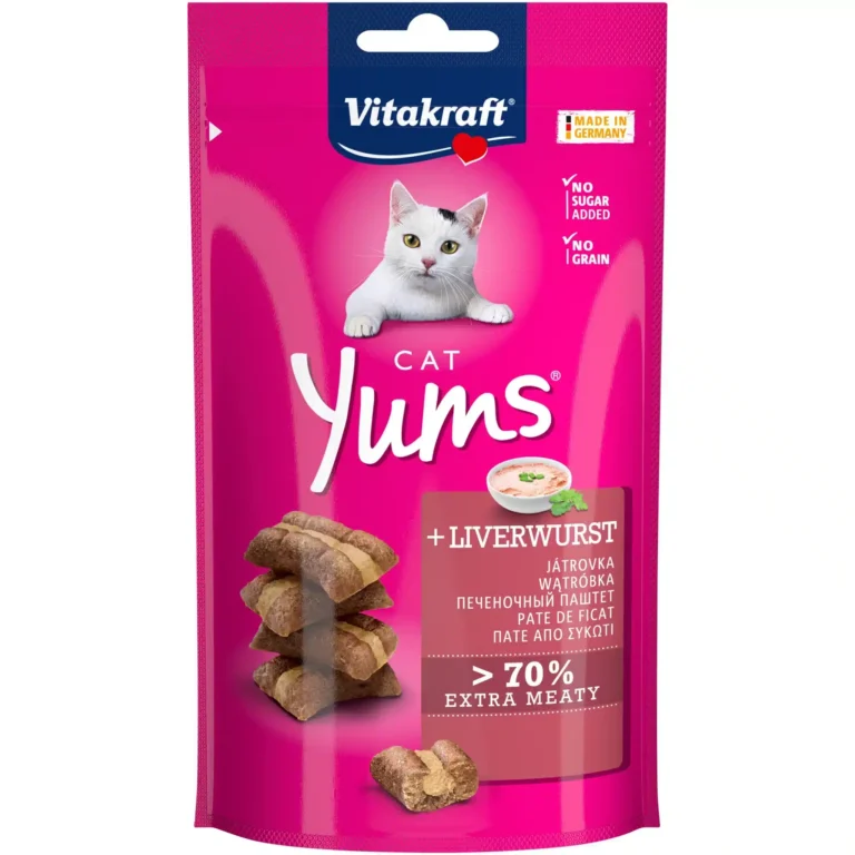 Ласощі Vitakraft Yums з ліверною ковбасою для котів, 40 г