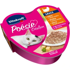 Вологий корм для дорослих котів Vitakraft Poésie Créat з куркою та овочами в соусі, 85 г