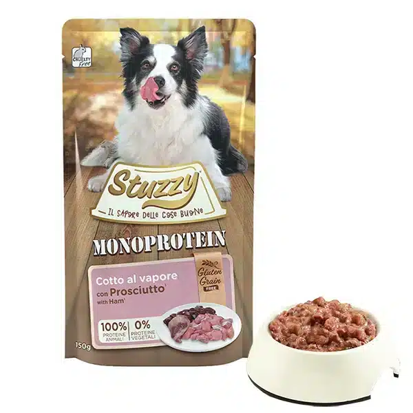 Беззерновий вологий корм для собак Stuzzy Monoprotein Ham з хамоном, пауч 150г