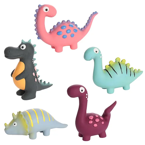 Іграшка Flamingo Puga Dino з пищалкою латексна для собак, 10 см