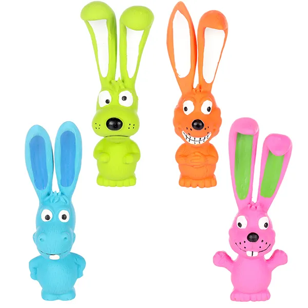 Іграшка латексна Flamingo Teeta Donkey Fox Rabbit з пищалкою для собак, 17 см