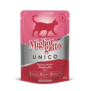 Вологий корм Migliorgatto Unico з прошутто для котів, 85 г