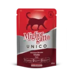 Повноцінний вологий корм для котів усих вікових груп MIGLIORGATTO UNICO з телятиною, 85г