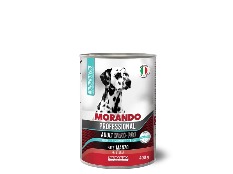 Повноцінний вологий корм для дорослих собак MORANDO PROFESSIONAL паштет з яловичиною , 400 г
