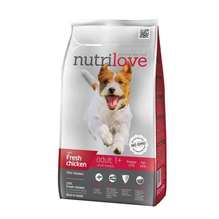 Сухий корм для дорослих собак  малих порід NutriLove , свіжа курка з рисом 1,6 кг