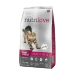 Сухий корм для дорослих котів NutriLove , зі свіжою куркою 1,5 кг