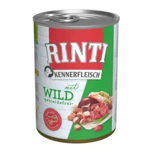 Вологий корм для дорослих собак Rinti Kennerfleisch mit Wild беззерновий з дичиною, 400 г