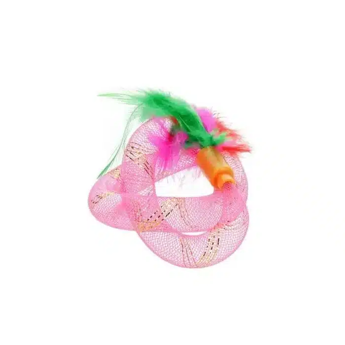Іграшка для котів HIPPIE PET з пір'ям, рожева, 19 см