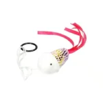 Іграшка для котів HIPPIE PET Рибка з мотузкою рожева 7,5 см