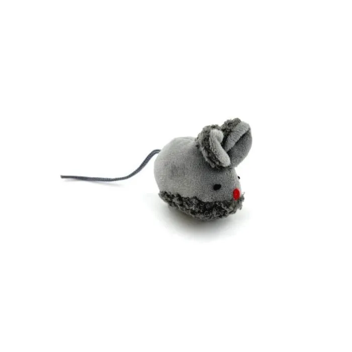 Іграшка для котів HIPPIE PET Мишка вушка-бантик сіра 6,5 см