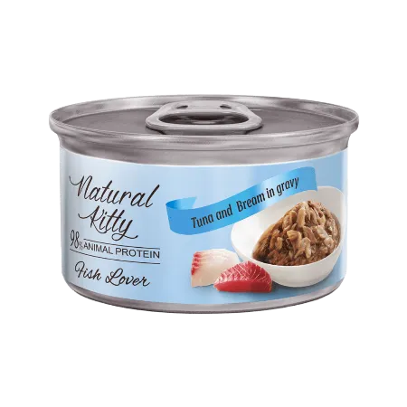 Вологий корм Natural Kitty Meat Lover для котів з тунцем і лящем, 70 г