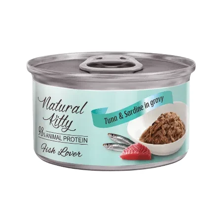 Вологий корм Natural Kitty Meat Lover для котів з тунцем і сардиною, 70 г