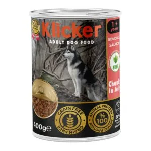 Вологий корм для дорослих собак Klicker шматочки лосося в желе, 400 г