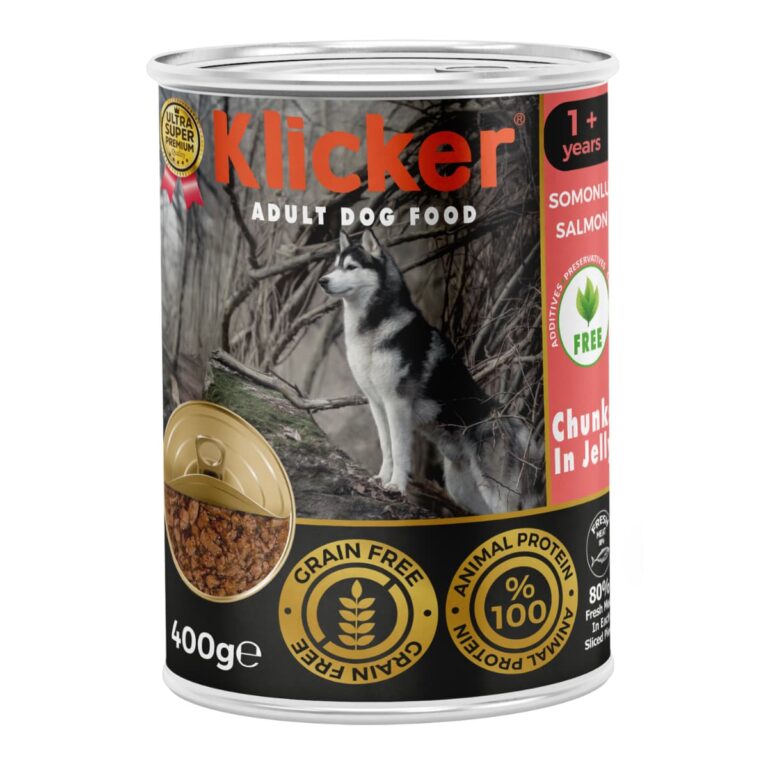 Вологий корм для дорослих собак Klicker шматочки лосося в желе, 400 г