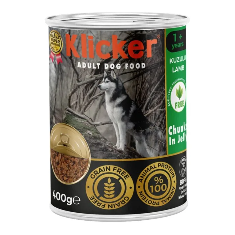 Вологий корм для дорослих собак Klicker шматочки ягняти в желе, 400 г