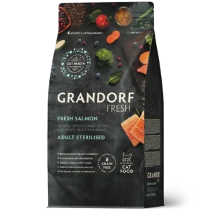 Сухий корм для стерилізованих котів Grandorf Fresh беззерновий зі свіжим лососем та бататом