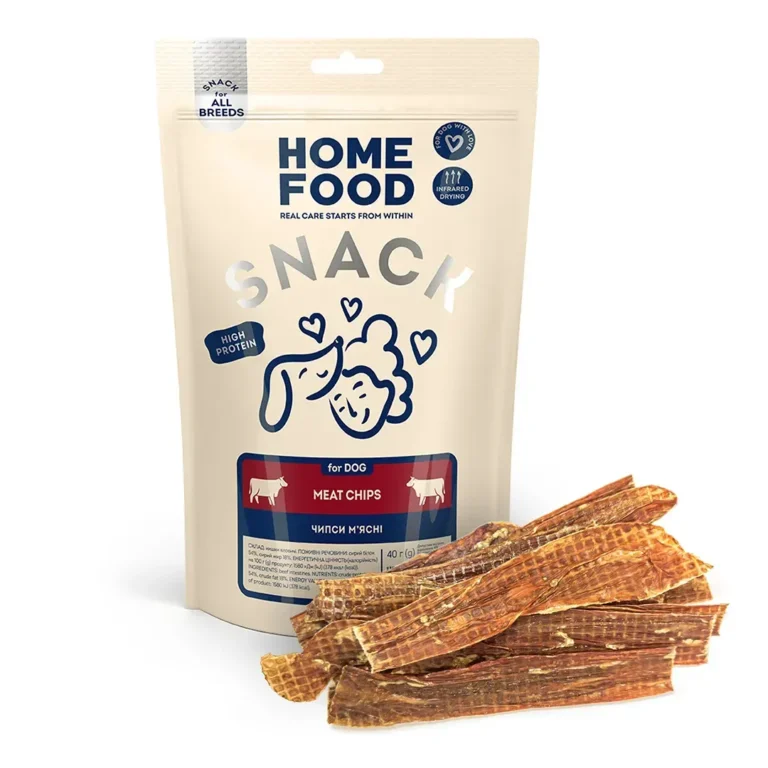 Ласощі HOME FOOD м'ясні чіпси для собак, 40 г