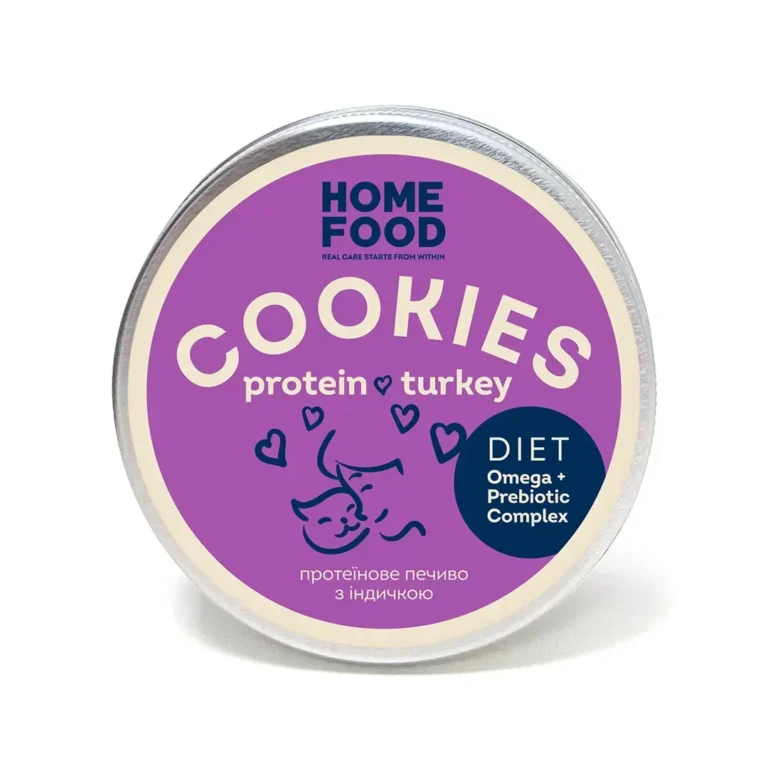 Протеїнове печиво Home Food з індичкою для котів, 80 г